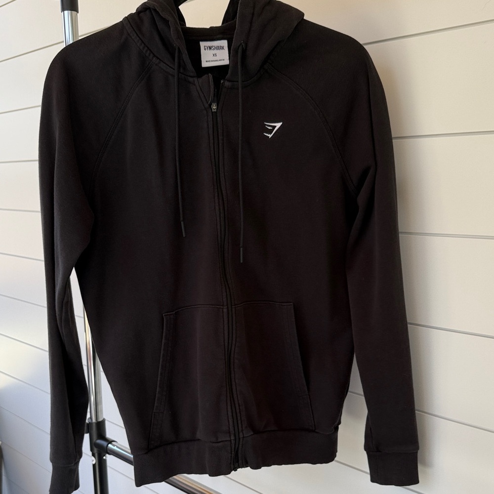 Gymshark Black Full-Zip Hooded Sweatshirt